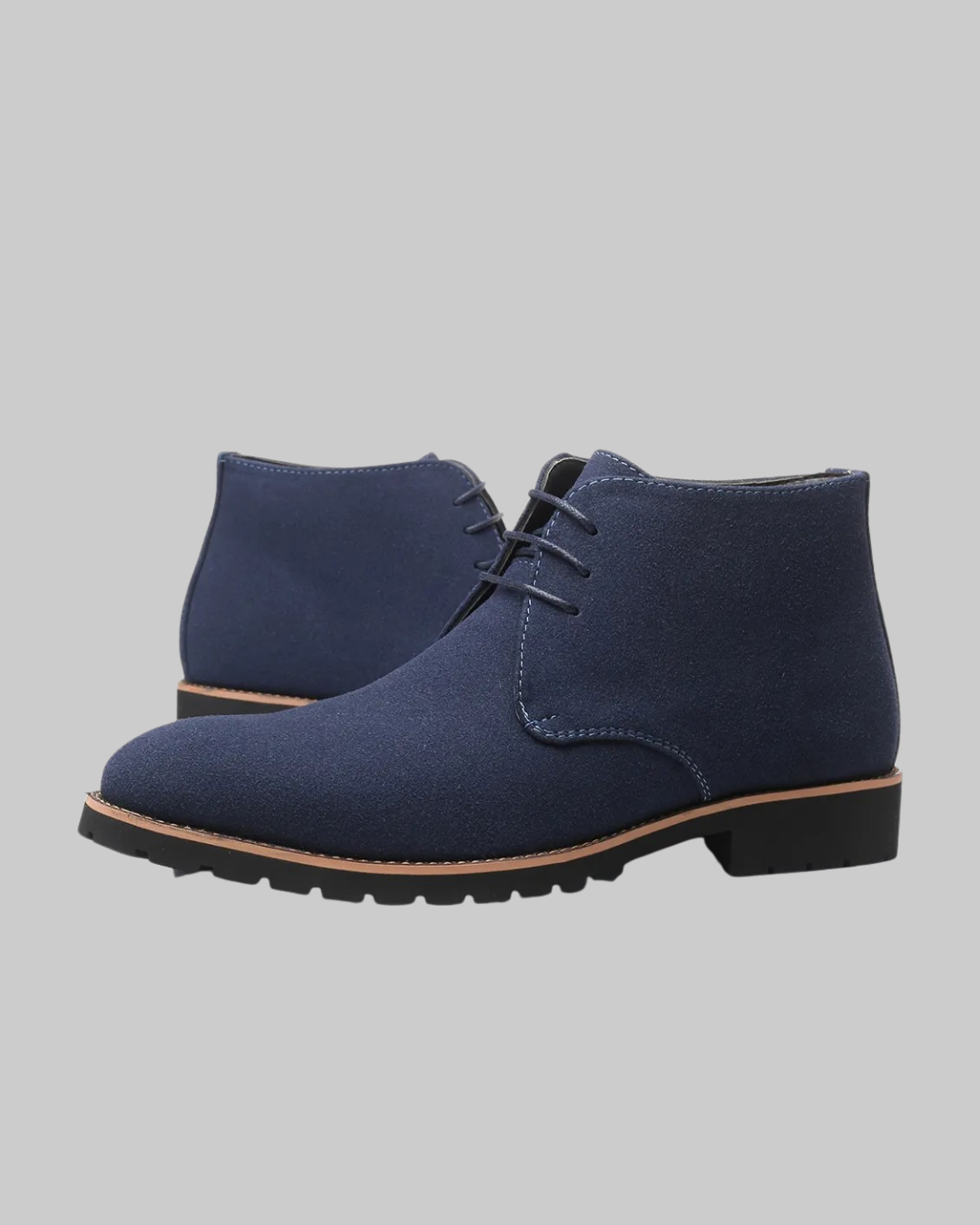 Men's Suede Look Chukka Boots in blue.