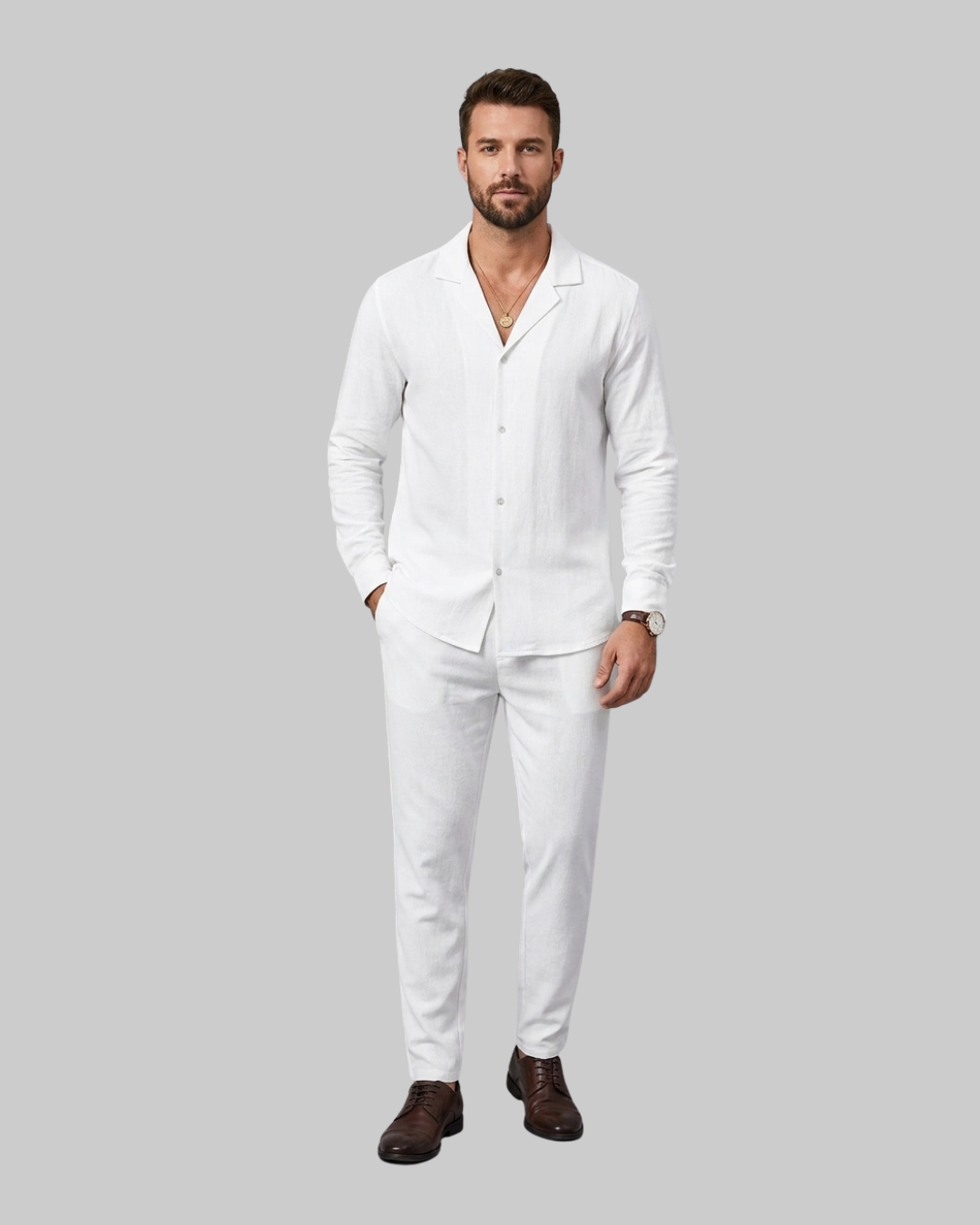 Men's Summer 2 Piece Suit in white.