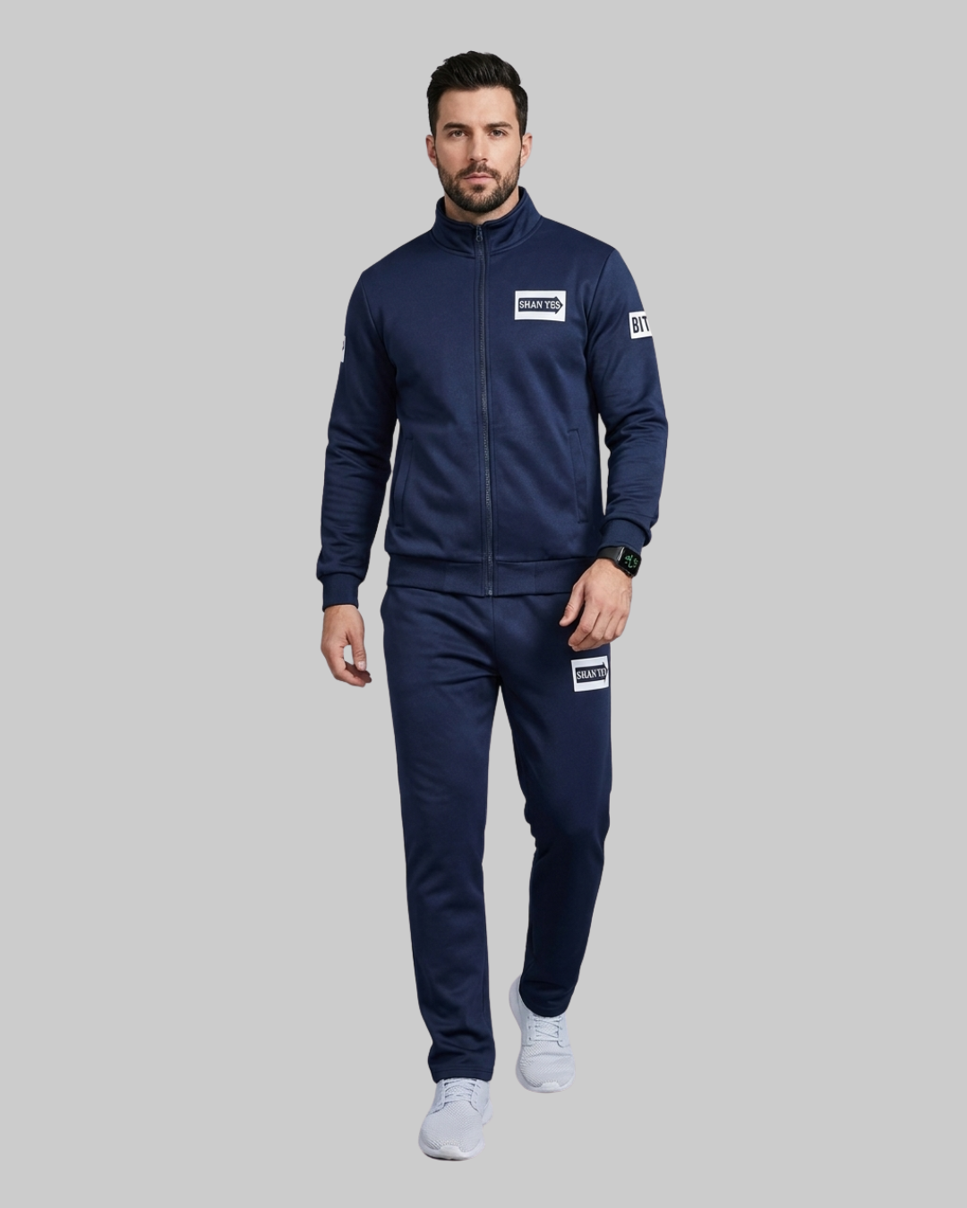 Men's Summer Training Tracksuit Set in Blue