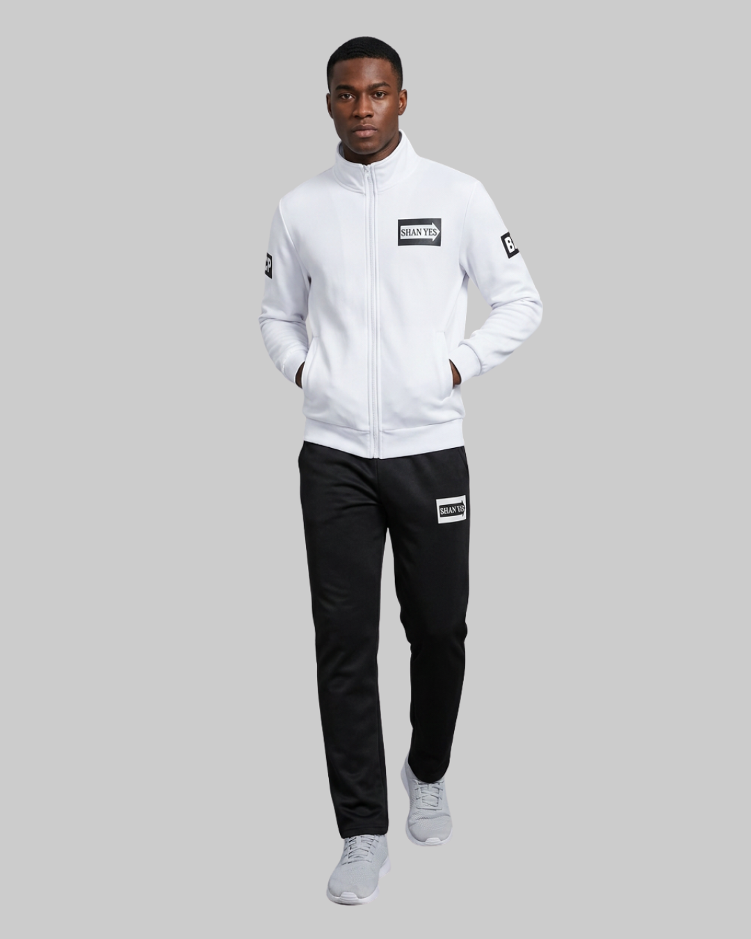 Men's Summer Training Tracksuit Set in White