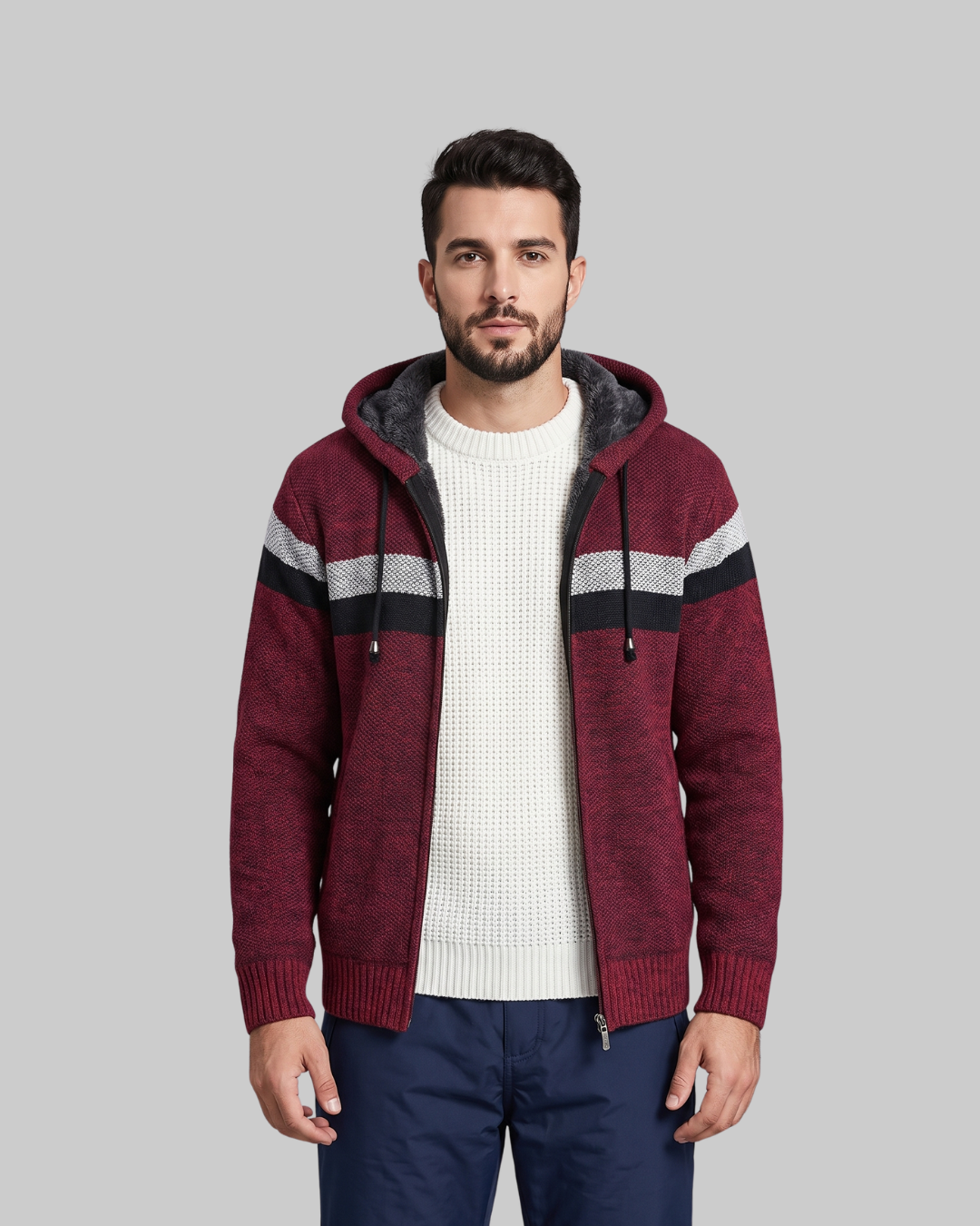 Men's Thick Knit Zip Hoodie