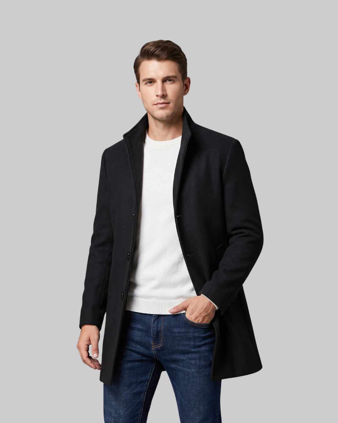 Men's Three-Button Tailored Coat
