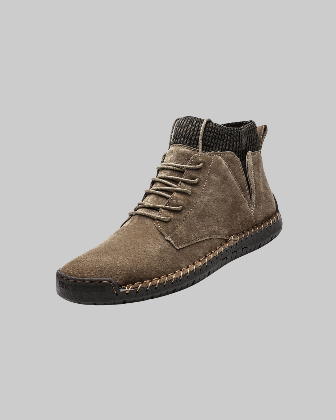 Men's Warm Lined Casual Boots in beige.
