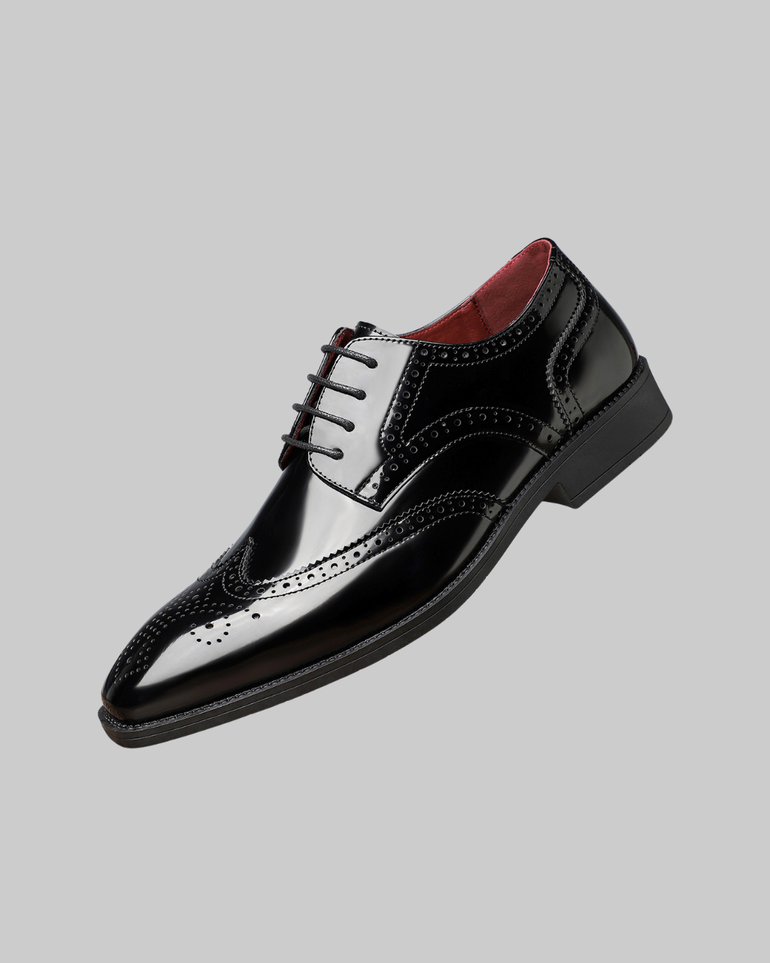 Men's Wingtip Brogue Dress Shoes in black.