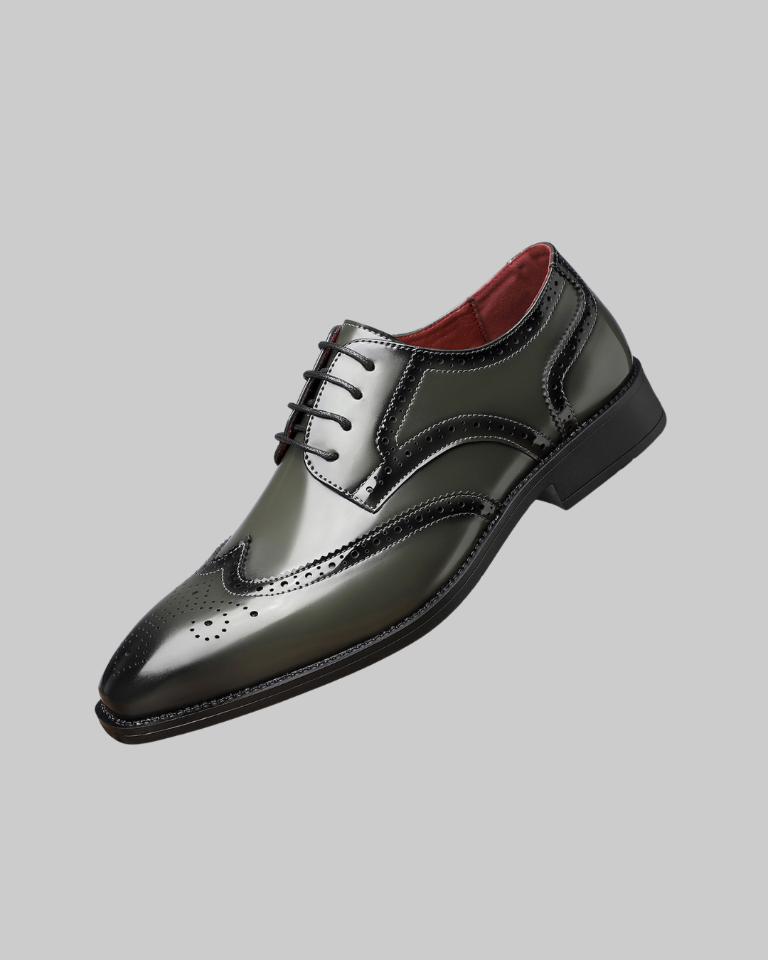 Men's Wingtip Brogue Dress Shoes in green.