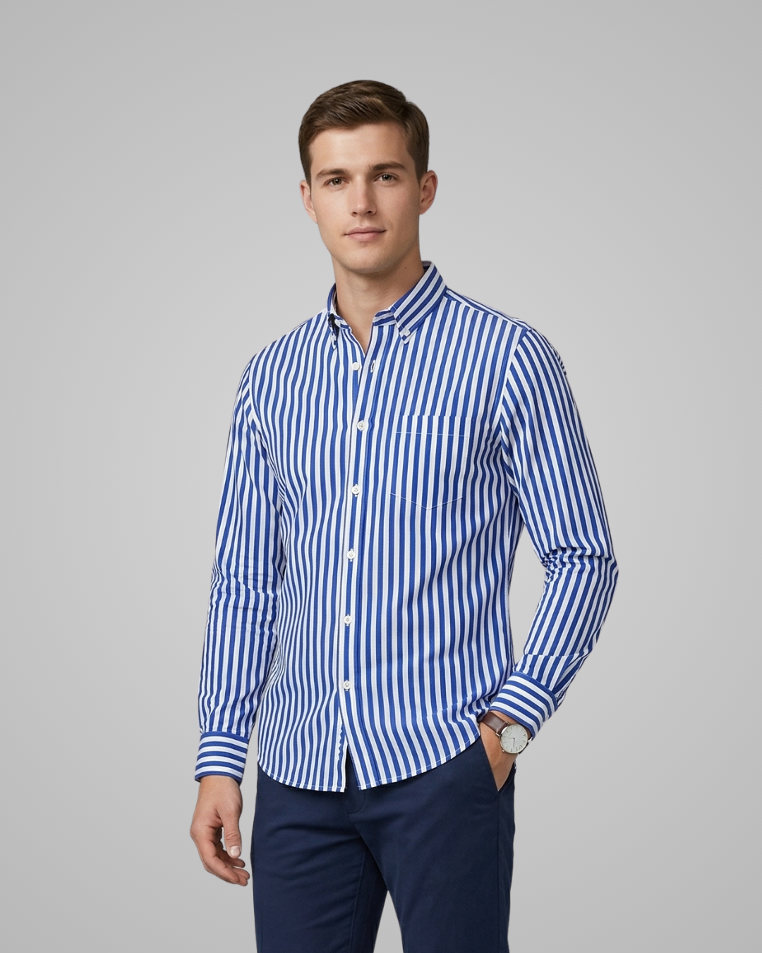 Men's Striped Business Shirt
