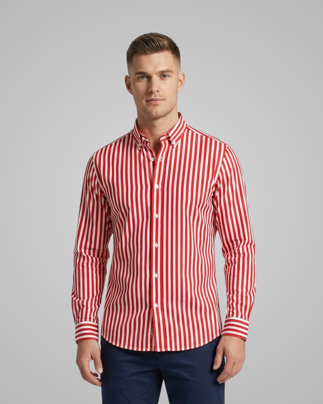 Men's Striped Business Shirt