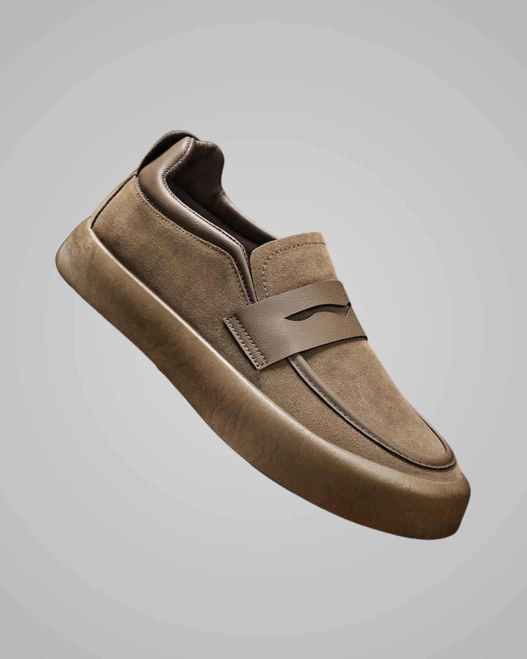 Men's Saddle Strap Loafers in Khaki