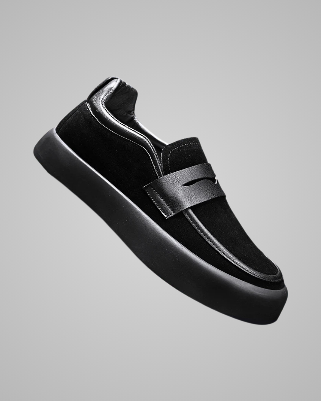 Men's Saddle Strap Loafers in Black
