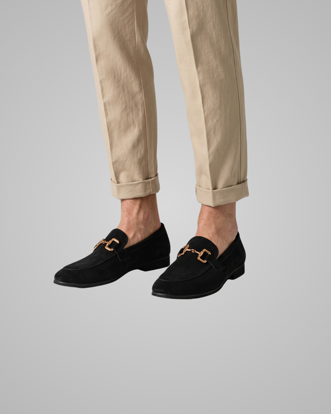 Men's Horsebit Slip-On Loafers in Black
