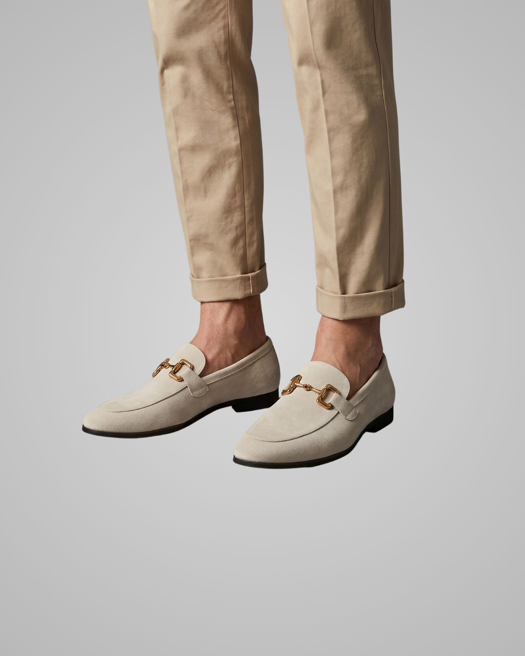 Men's Horsebit Slip-On Loafers in Khaki