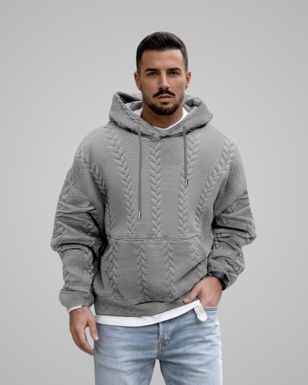 Men's Relaxed Fit Knit Hoodie