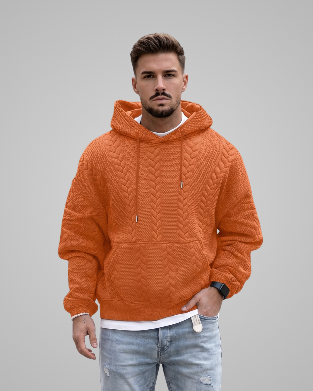 Men's Relaxed Fit Knit Hoodie